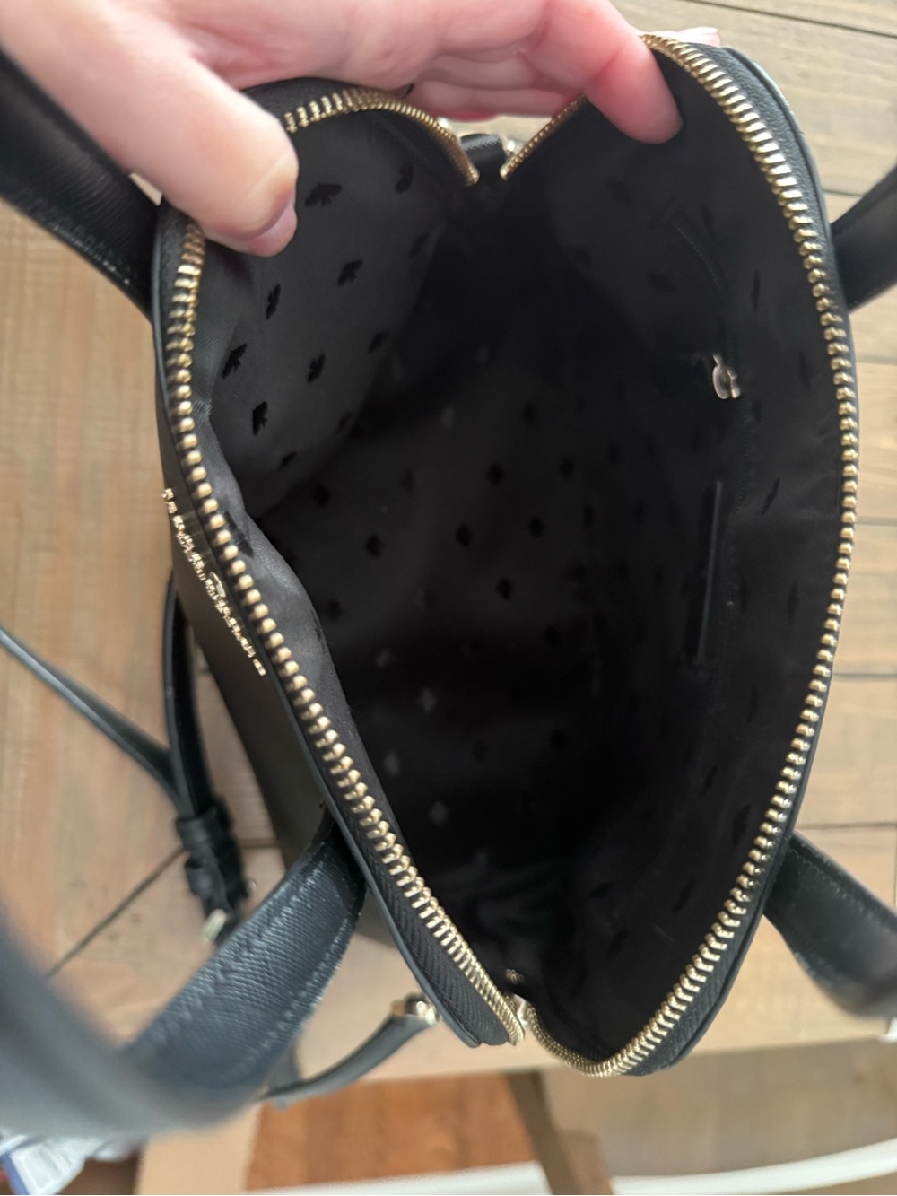 kate spade Black Saffiano Leather small Dome Satchel with Crossbody Strap - Picture 6 of 7